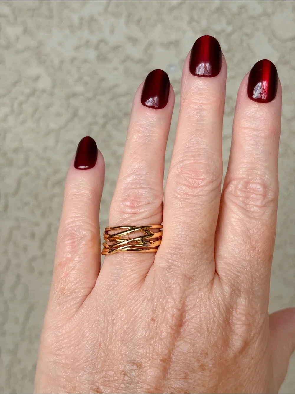 925 Sterling With Gold Overlay Interlock Stackable Ring